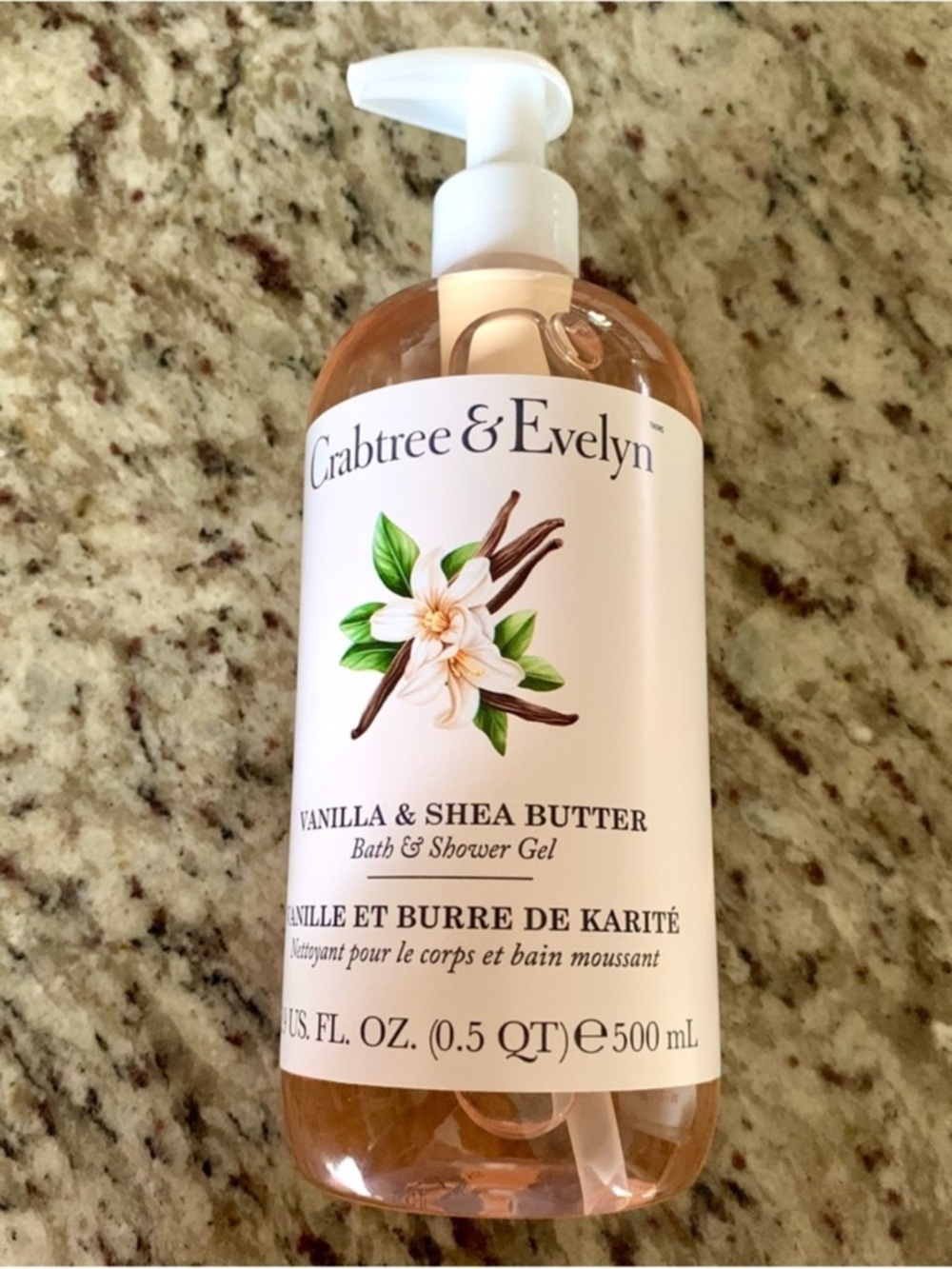 Crabtree & Evelyn Vanilla & Shea Butter Bath & Shower Gel 16.9 oz.